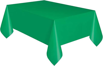 Emerald Green Solid Rectangular Plastic Table Cover (54" x 108") 1 Count - Elegant Design & Premium Quality, Ideal For Parties, Events & Everyday Use