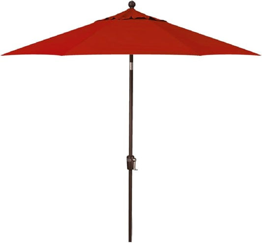 Treasure Garden 7.5ft Patio Umbrella – Outdoor Market Umbrella – Push Button Tilt – Bronze Aluminum Frame (Sunbrella, Jockey Red)