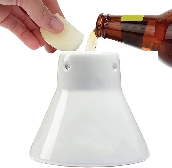 Plutreas Ceramic Chicken Roaster Rack Beer Can Chicken Stand Vertical Poultry Chicken Cooking BBQ Accessories (1 Pcs)