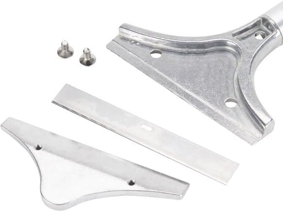 12" Multi-Purpose Grill Scraper with 5 Replaceable 4" Blades – Heavy-Duty Die-Cast Blade Holder, Scratch-Free Contoured Base, Storage Handle for Extra Blades (Scraper with 5 Blades)