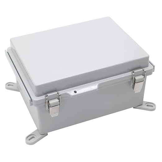 Electrical Junction Box,Hinged Cover Stainless Steel Buckles, IP67 Outdoor Project Box Weatherproof DIY Electrical Enclosure 8.6×6.7×4.3 inch (220×170×110mm)