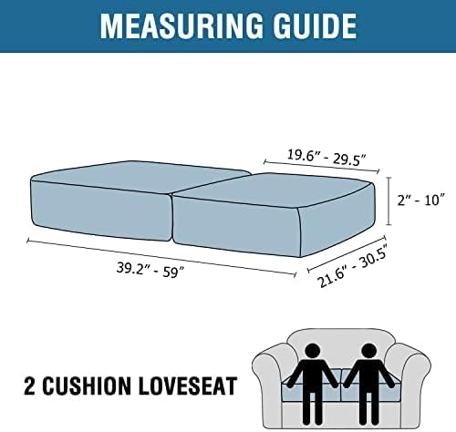 H.VERSAILTEX Velvet Stretch Couch Cushion Cover Plush Cushion Slipcover for Chair Loveseat Sofa Cushion Furniture Protector Seat Cushion Sofa Cover(2 Piece Medium Sofa Cushion Covers, Porcelain White)