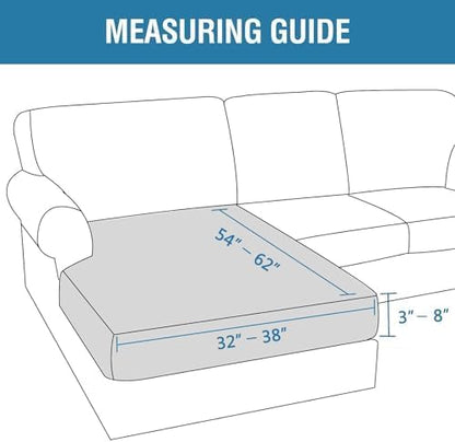 H.VERSAILTEX Velvet Stretch Individual Chaise Cover Sectional Couch Covers for L Shaped Sofa Both Left/Right Furniture Protector Seat Cushion Sofa Cover (1 Piece Chaise Cover, Porcelain White)