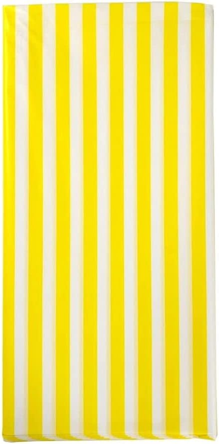 Vpang 2 Pcs Striped Plastic Print Tablecloths Disposable Table Cover Thickened Rectangle Tablecover, Kitchen Picnic Wedding Birthday Party Table Covers, 54"x108" (Yellow Stripe)