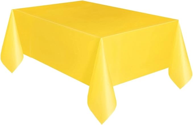 Sunflower Yellow Solid Rectangular Plastic Table Cover (54" x 108") 1 Count - Elegant Design & Premium Quality, Ideal For Parties, Events & Everyday Use