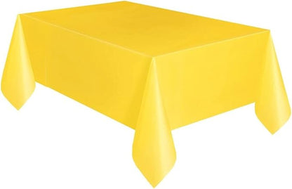Sunflower Yellow Solid Rectangular Plastic Table Cover (54" x 108") 1 Count - Elegant Design & Premium Quality, Ideal For Parties, Events & Everyday Use