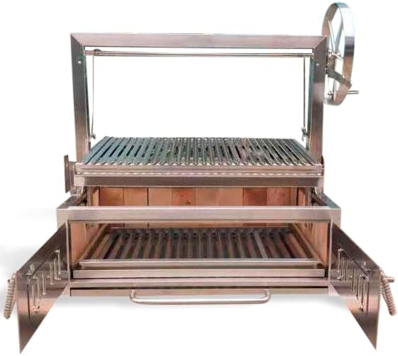 Built In Stainless Steel Outdoor Charcoal BBQ Parrilla Santa Maria / Argentine Grill Spit