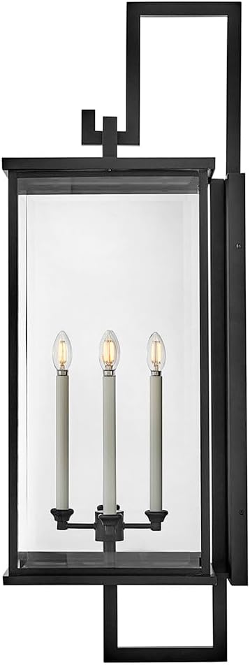 Hinkley Weymouth Grande Wall Mount Lantern, Black
