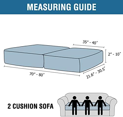H.VERSAILTEX Velvet Stretch Couch Cushion Cover Plush Cushion Slipcover for Chair Loveseat Sofa Cushion Furniture Protector Seat Cushion Sofa Cover (2 Piece Large Sofa Cushion Covers, Porcelain White)