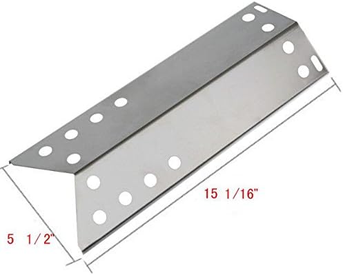 GasSaf Heat Plate Replacement for Kenmore 720-0670A,Nexgrill 720-0670C,Grill Master,Uberhaus and Others,4-Pcs Stainless Steal Heat Shield Plate Tent BBQ Burner Cover Flame Tamer(15 1/16x5 1/2inch)