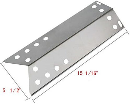 GasSaf Heat Plate Replacement for Kenmore 720-0670A,Nexgrill 720-0670C,Grill Master,Uberhaus and Others,4-Pcs Stainless Steal Heat Shield Plate Tent BBQ Burner Cover Flame Tamer(15 1/16x5 1/2inch)