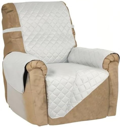 PureFit Reversible Recliner Chair Covers Couch Covers for Dogs, 19 in | Ivory/Ivory, Water Resistant Couch Protector, Washable Pet Couch Cover with Non Slip and Elastic Straps For Kids
