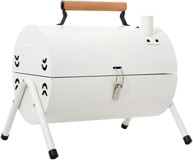 Charcoal Grill Portable Double Side Charcoal Grill Outdoor Tabletop Barbecue Grill BBQ Grill for Cooking BBQ Grill(White)