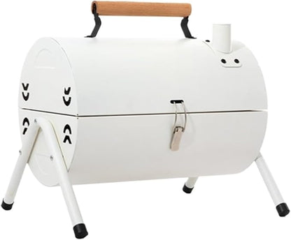 Charcoal Grill Portable Double Side Charcoal Grill Outdoor Tabletop Barbecue Grill BBQ Grill for Cooking BBQ Grill(White)