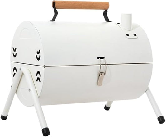 Charcoal Grill Portable Double Side Charcoal Grill Outdoor Tabletop Barbecue Grill BBQ Grill for Cooking BBQ Grill(White)