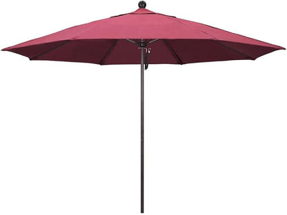 California Umbrella 11' Rd. Venture Series Contract Grade Patio Umbrella, Pulley Open, Bronze Finish, Sunbrella Hot Pink