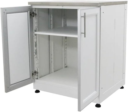 Blue Sky Outdoor Living, OKC3026WSD2W, White Shaker 2-Door Outdoor Kitchen Cabinet – Weather-Resistant Galvanized Steel Modular Base – Durable Patio and Backyard Storage