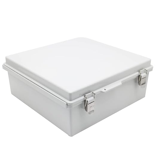 Large Hinged Cover Junction Box with Mounting Plate, Project Boxes Waterproof DIY Outdoor Electrical Enclosure, Low Voltage ABS Dustproof Case 13×13×5.1 inch(330×330×130mm)