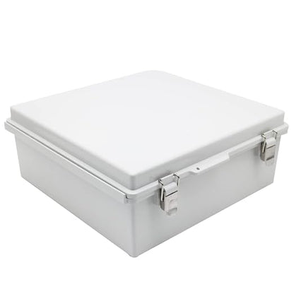 Large Hinged Cover Junction Box with Mounting Plate, Project Boxes Waterproof DIY Outdoor Electrical Enclosure, Low Voltage ABS Dustproof Case 13×13×5.1 inch(330×330×130mm)