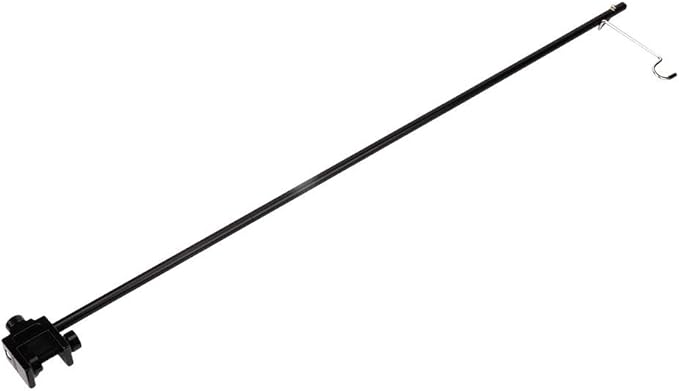 Black Aluminum Alloy Folding Lamp Pole, Ultra Light Weight Adjustable Height with Storage Bag, Ideal for Outdoor Camping Picnic Barbecue
