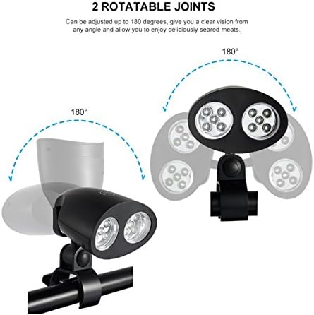 Shenghao Adjustable 10 LED BBQ Grill Light Handle Mount Clip Barbecue Camp Lights Waterproof Heat Resistance Lamp for Camping Outdoor BBQ Barbecue Grill Night Fishing