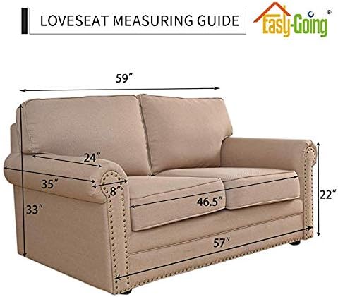 Easy-Going Reversible Couch Cover, 2 Cushion Sofa, Loveseat, Camel/Ivory | Machine Washable Slipcover For Dogs, Water Resistant Furniture Mat For Living Room, Non-Slip Sofa Cover, Pet Friendly