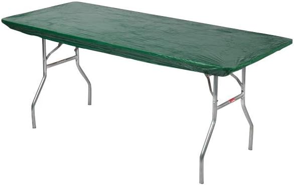 6' Rectangle Plastic Table Covers 30" x 72", Bundle of 5 (Hunter Green)