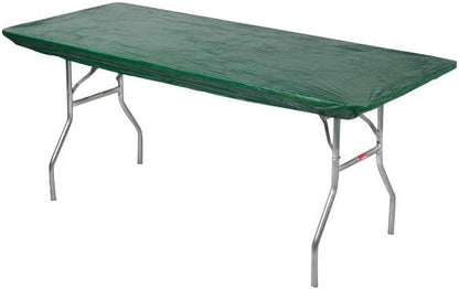 6' Rectangle Plastic Table Covers 30" x 72", Bundle of 5 (Hunter Green)