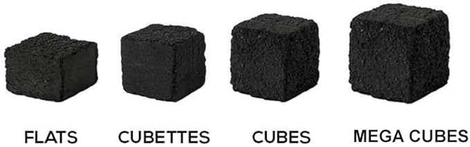 HookahJohn Titanium Hookah Coconut Coals,1.2 Kg Natural Hookah Charcoal,64ct (Mega Cubes)