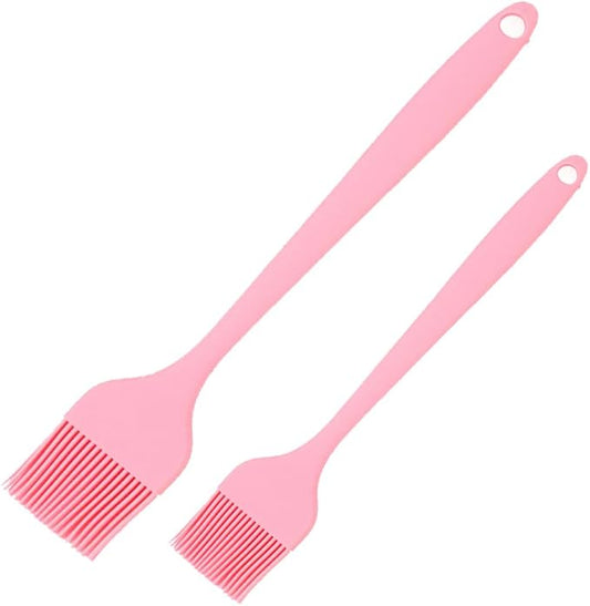 Silicone Basting Pastry Brushes Set, 2 Pcs Heat Resistant Kitchen Cooking Baking Brush for Oil Butter Sauce BBQ Grill, BPA Free, Dishwasher Safe, 8&10 inch