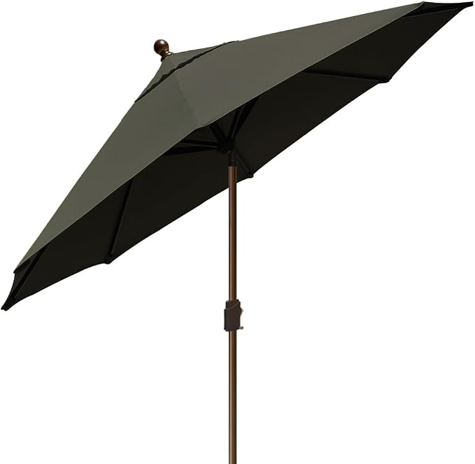 EliteShade USA 10-Year-Non-Fading 10Ft Market Patio Umbrella, UPF 50+ UV Protection Performance Sun Umbrella, Heavy Duty Commercial Grade Outdoor Table Umbrella with Crank & Tilt, Windproof Vented Top for Garden, Pool, Deck and Outdoor Playsets, Charcoal