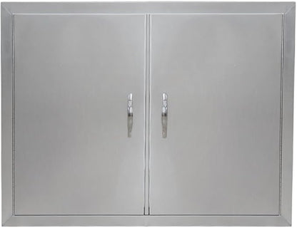 Outdoor Kitchen Doors 30.5W x 21H Inch, 304 Stainless Steel Access Doors, Double Wall Construction Vertical BBQ Doors for BBQ Island, Grilling Station, Outdoor Cabinet