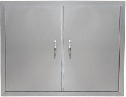 Outdoor Kitchen Doors 24W x 24H Inch, 304 Stainless Steel Access Doors, Double Wall Construction Vertical BBQ Doors for BBQ Island, Grilling Station, Outdoor Cabinet