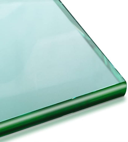 Tempered Glass Table Top 35 Inch Square Pencil Polished Edge Clear Surface 3/8 Inch Thick for Home Office or Outdoor Furniture by Fab Glass and Mirror