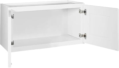 Design House Brookings Shaker Unassembled Bridge Wall Kitchen Cabinet W3618, 36 W x 12 D x 18 H, Painted White with Sherwin Williams®, Solid Wood, 561670