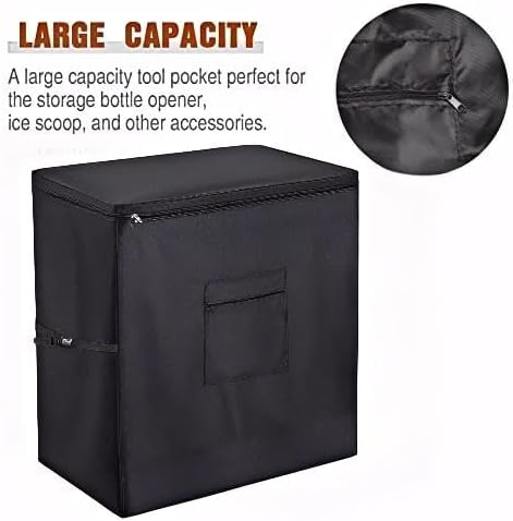 Chest Freezer Cover for Outside - Waterproof Dustproof Deep Refrigerator Covers,Fit for Patio Compact Icebox 7 Cubic Feet (44"L X 26"W X 33"H) (3.5 Cu.Ft, 21"L X 17"W X 30"H)