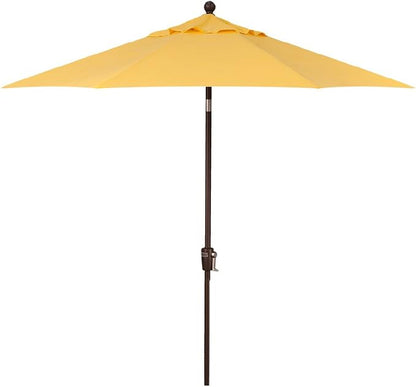 Treasure Garden Octagonal 9 ft Patio Umbrella - Outdoor Furniture Table Umbrella – Push-Button Tilt – Bronze Aluminum Frame (Obravia2, Lemon)