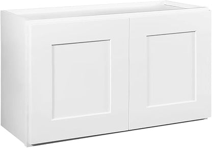 Design House Brookings Shaker Unassembled Bridge Wall Kitchen Cabinet W3018, 30 W x 12 D x 18 H, Painted White with Sherwin Williams®, Solid Wood, 561662