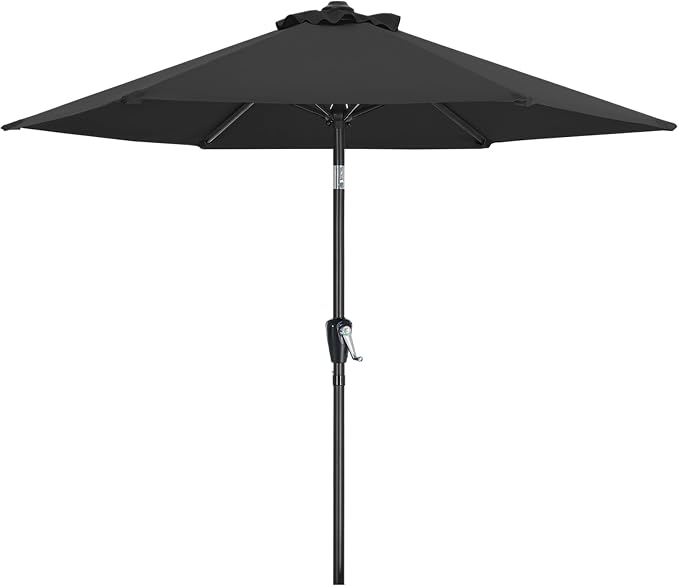 MASTERCANOPY 7.5ft Patio Umbrella with Tilt & Crank, Dark Gray | 6 sturdy ribs;UV/water resistant;Vent;easy setup;for garden/deck/backyard/pool