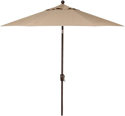 Treasure Garden 7.5ft Patio Umbrella – Outdoor Market Umbrella – Push Button Tilt – Bronze Aluminum Frame (Sunbrella, Heather Beige)