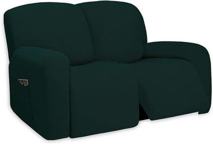 PureFit Super Stretch Loveseat Recliner Sofa Couch Cover with Pocket | 2 Seat Non Slip Soft Sofa Slipcover, Washable Reclining Furniture Protector for Kid, Pet (Recliner Loveseat, Deep Teal)
