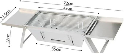 BBQ Grill Outdoor Folding Charcoal Stove Compact Camping Picnic Skewer Rack Travel Barbecue Set(Standard Style)