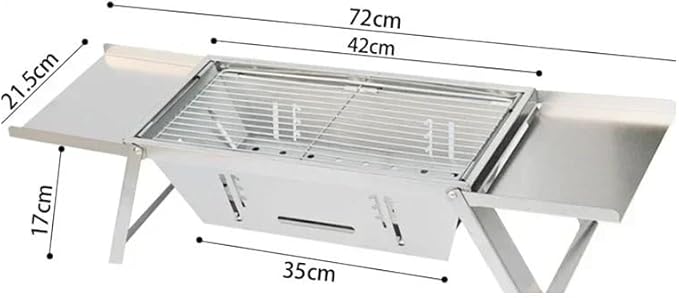 BBQ Grill Outdoor Folding Charcoal Stove Compact Camping Picnic Skewer Rack Travel Barbecue Set(Basic style)