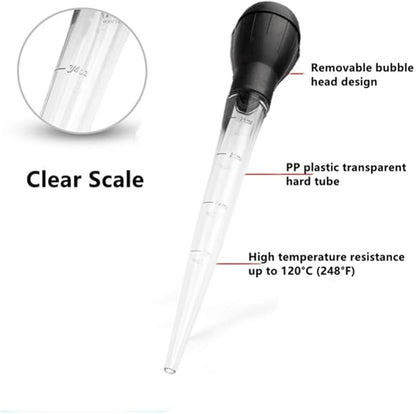 Turkey Baster, 2 Pcs Baster for Cooking, Heat-Resistant Turkey Baster Large with Cleaning Brush, Meat Injector Syringe for Oiling and Marinating Turkey Fish