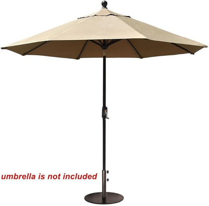 EliteShade USA Up to 140 lbs Heavy Duty Round Umbrella Base, Steel Plate Patio Umbrella Stand Holder for Outdoor Market Garden or Patio Table, Bonus 18" Weight Sandbag (Sand Not Included), Bronze