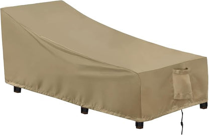 OutdoorLines Outdoor Waterproof Patio Chaise Lounge Chair Cover - UV Resistant Lounger Covers Heavy Duty Weatherproof Patio Sofa Furniture Covers, 1 Pack, 78Wx35.5Dx33H Inches, Camel