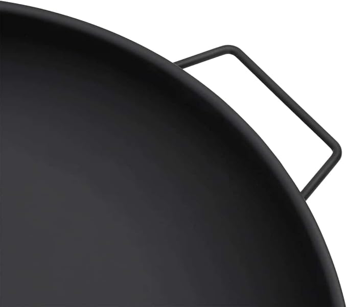 Outdoor Steel Fire Pit Bowl 26.6"x22.8"x8.9", Black Powder-Coated, Portable Patio Heater with Handles for Garden, Backyard, Camping, Wood Burning