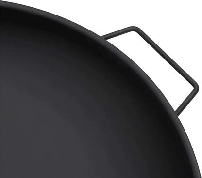 Outdoor Steel Fire Pit Bowl 26.6"x22.8"x8.9", Black Powder-Coated, Portable Patio Heater with Handles for Garden, Backyard, Camping, Wood Burning