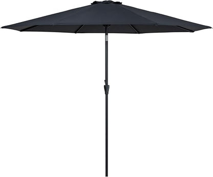Tempera Striped Patio Umbrellas Outdoor Table Market Umbrellas with Crank & Pust Button Tilt|Auto-Tilt, 8 Steel Ribs, High Color-Fastness Canopy