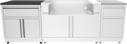 GRILLA Outdoor Kitchen Cabinet 31.5" with 2 Built-in Drawers, Stainless Steel, Modular, For Outdoor Grilling, Outdoor Kitchen, and Storage